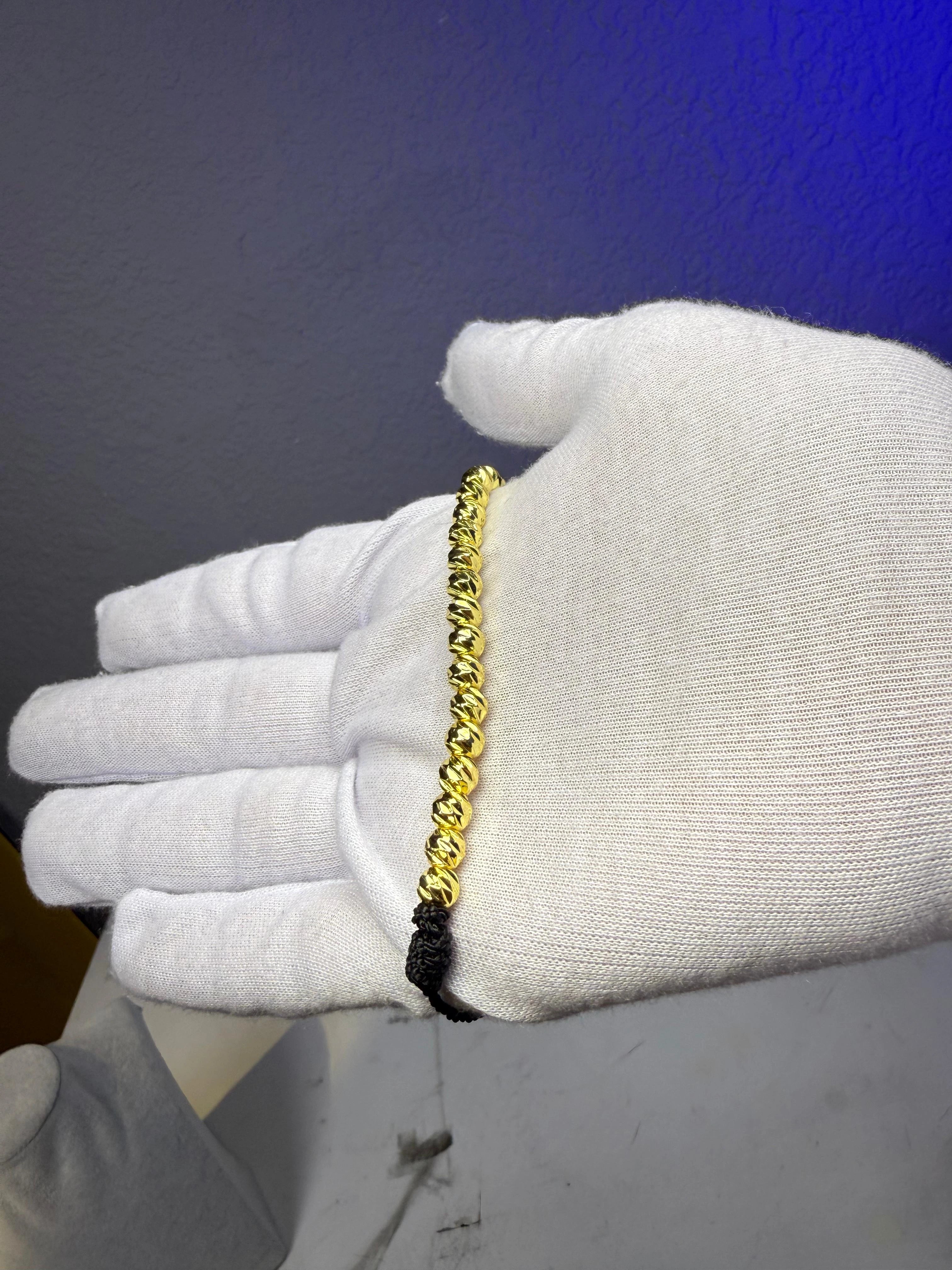 PULSERA DE UN CARRIL CON BALINES ORO LAMINADO 18K