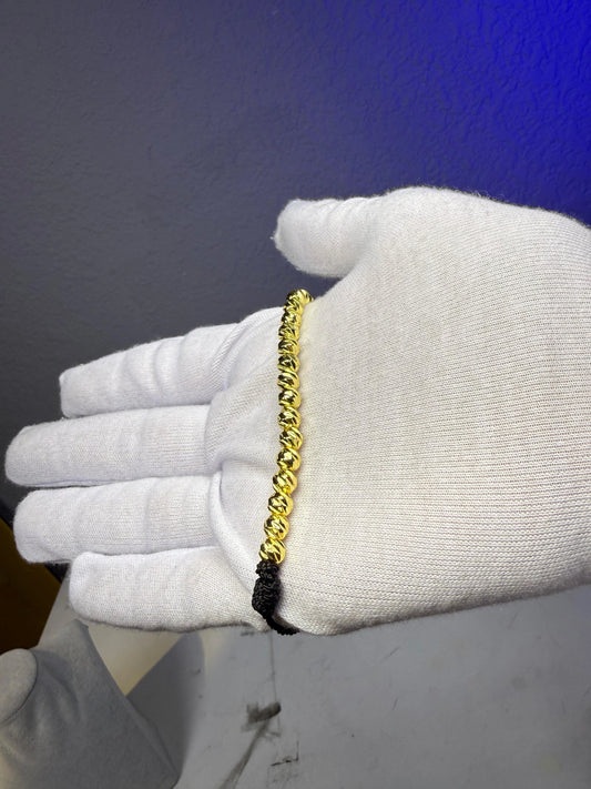PULSERA DE UN CARRIL CON BALINES ORO LAMINADO 18K