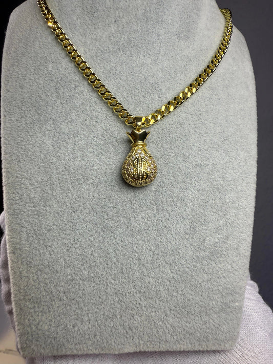 SET CADENA Y DIJE ABUNDANCIA ORO LAMINADO 18K