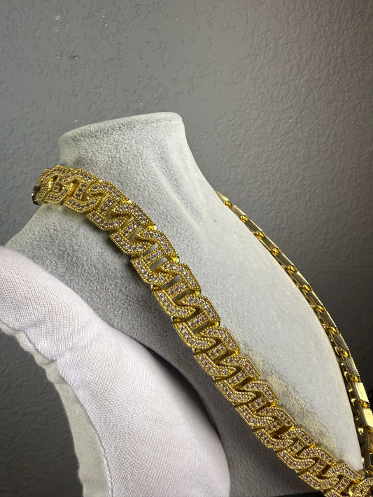 CADENA CUBANA EN ORO LAMINADO 18K