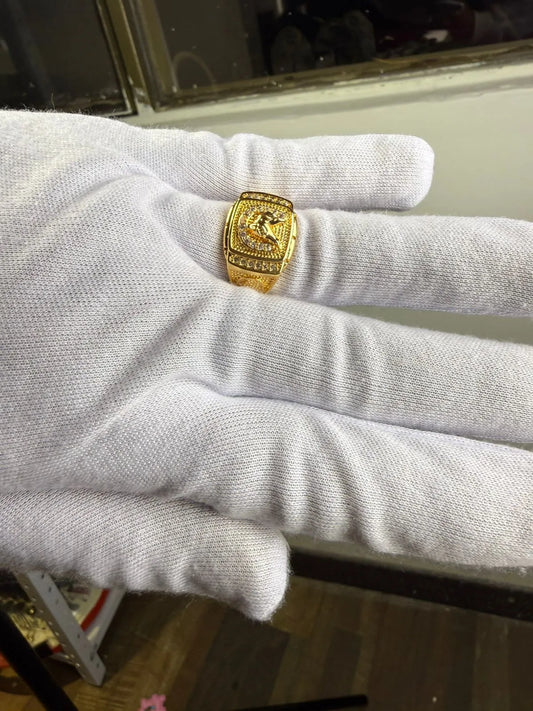 Combo Cadena, Dije + Anillo Guerrero Oro laminado 18k