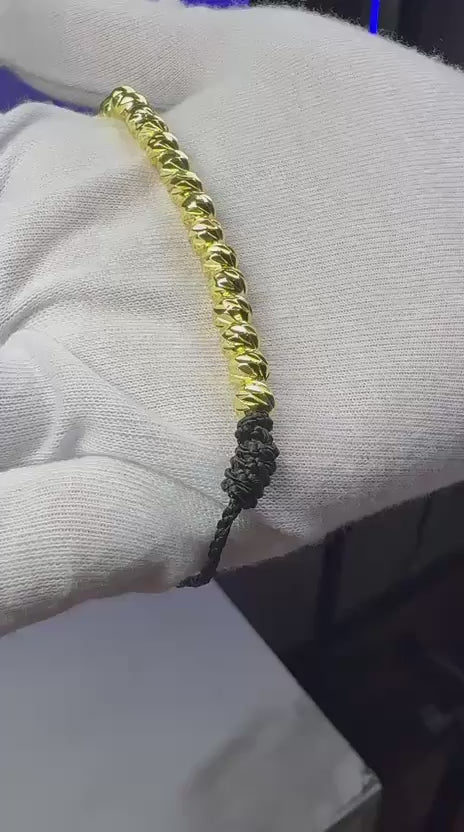 PULSERA DE UN CARRIL CON BALINES ORO LAMINADO 18K